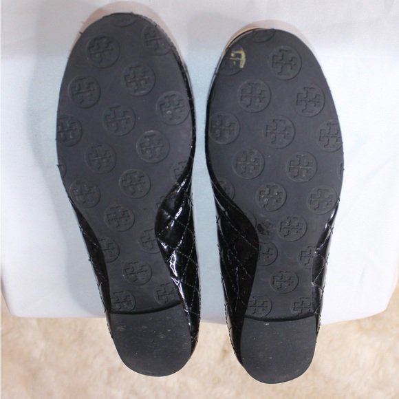 Tory Burch Quinn Ballet Quilted Patent Leather Flats Sz 7.5 - Picture 4 of 6